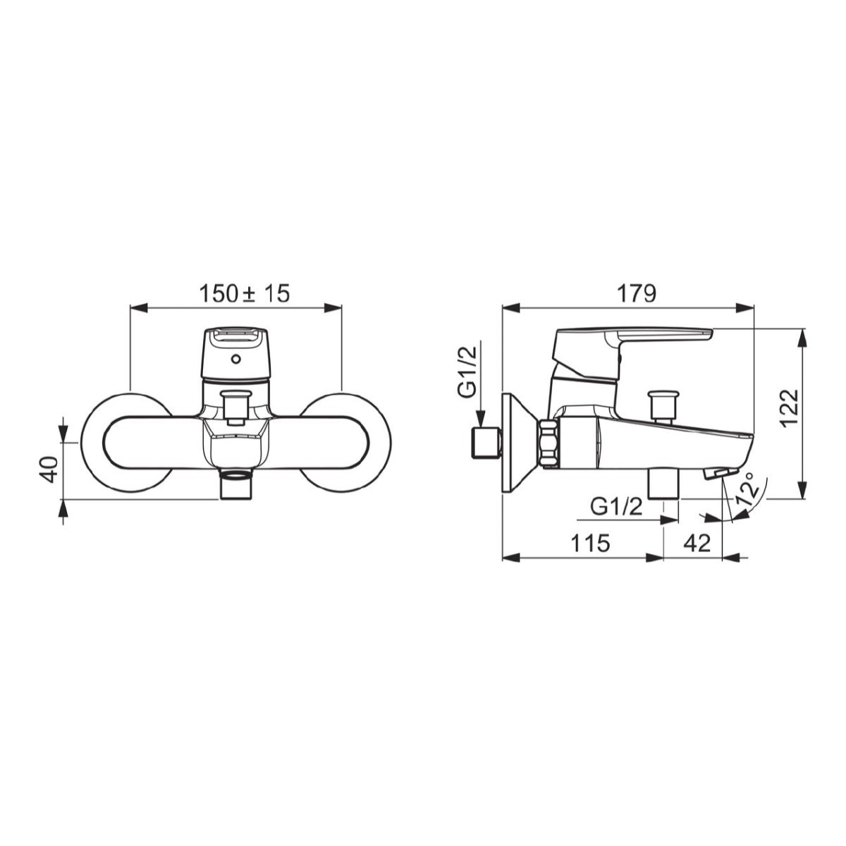 Armature 51442193 Hansa Polo stenska armatura za kad | KOPALNICA-ONLINE.SI