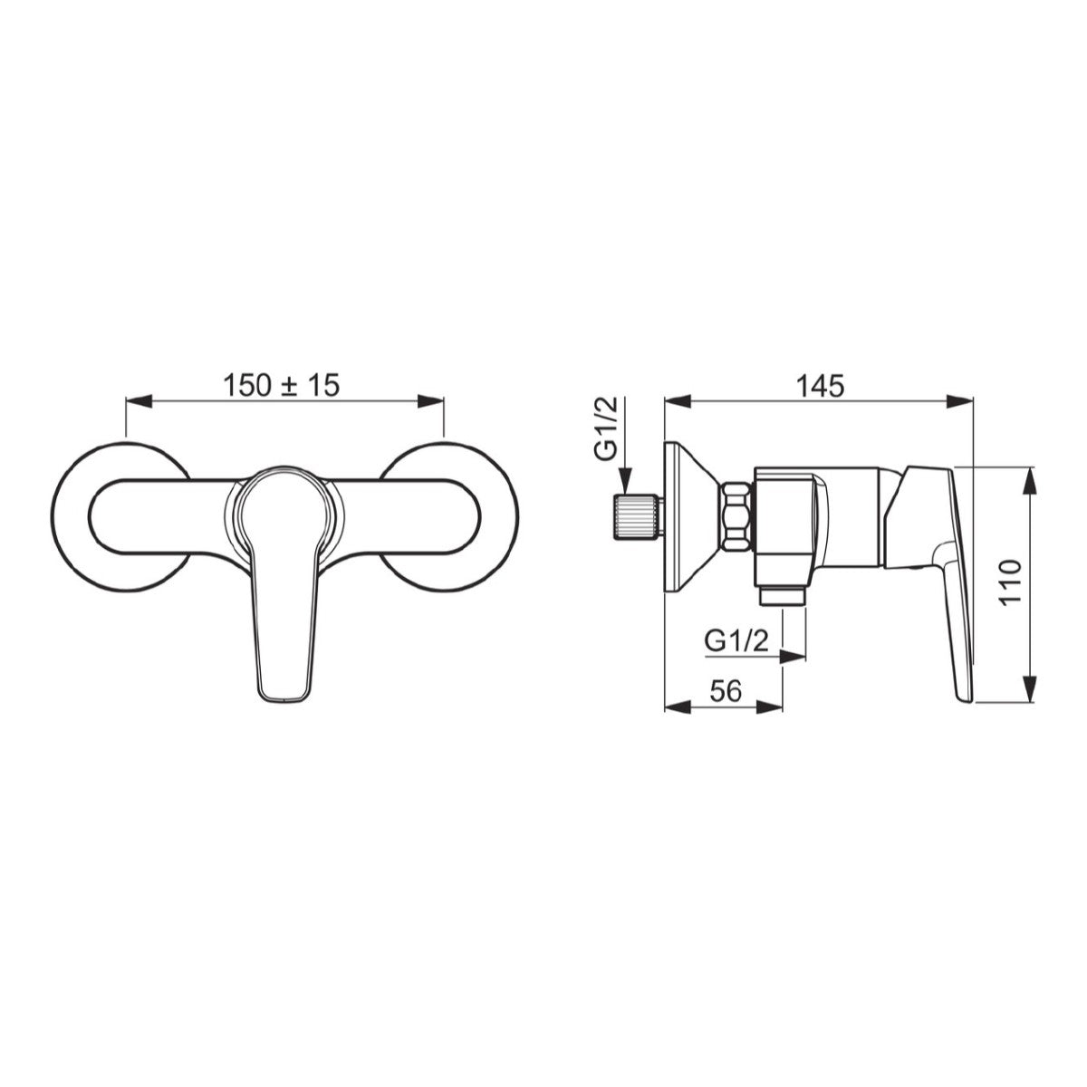 Armature 51450163 Hansa Polo stenska armatura za tuš | KOPALNICA-ONLINE.SI