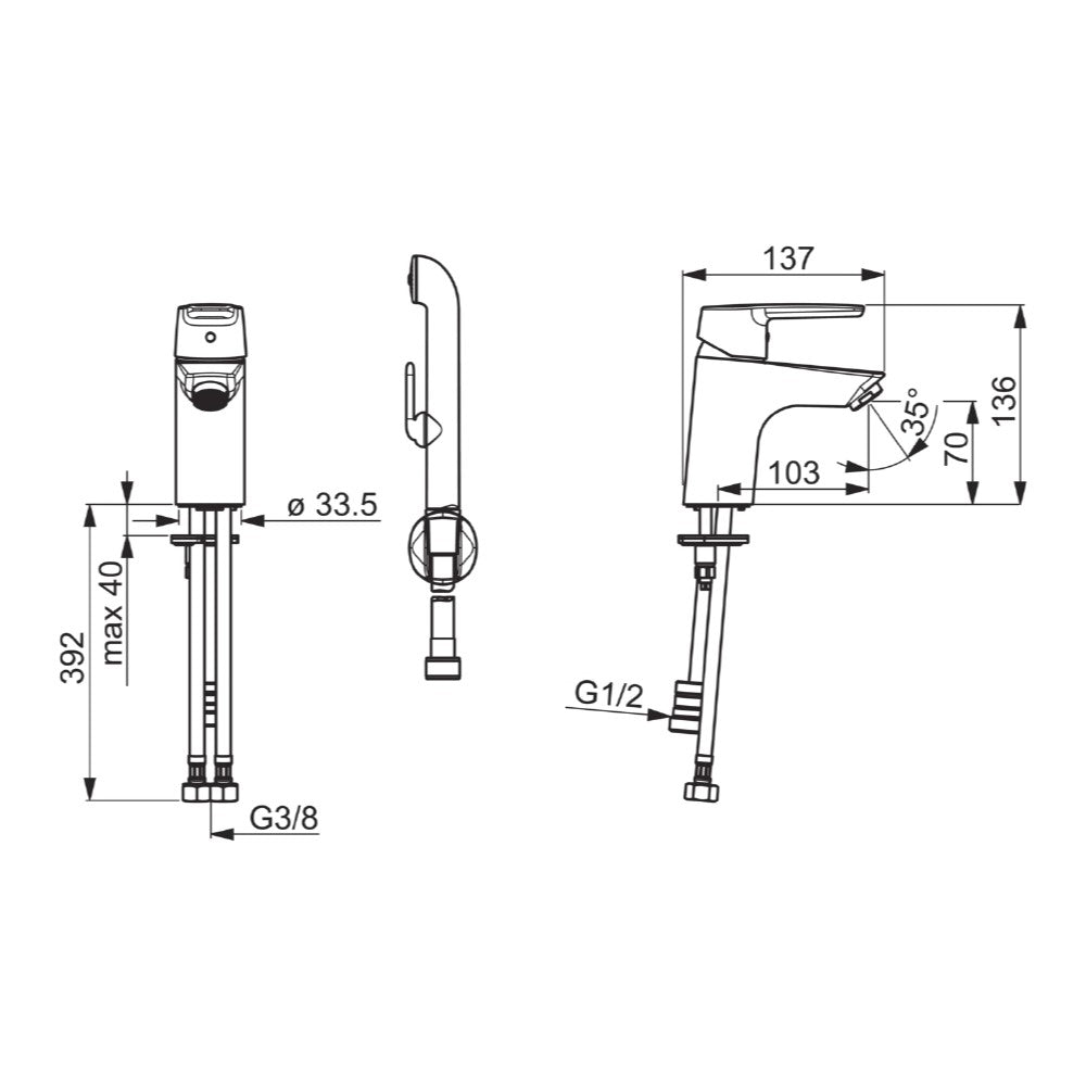 Armature 51462293 Hansa Polo armatura za umivalnik s higijenskim tuš setom | KOPALNICA-ONLINE.SI
