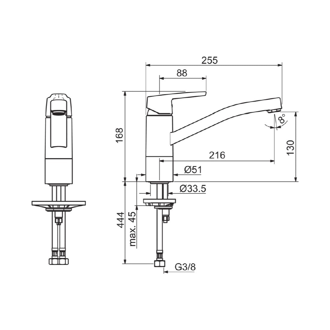Armature 51482293 Hansa Polo visoka vrtljiva kuhinjska armatura | KOPALNICA-ONLINE.SI