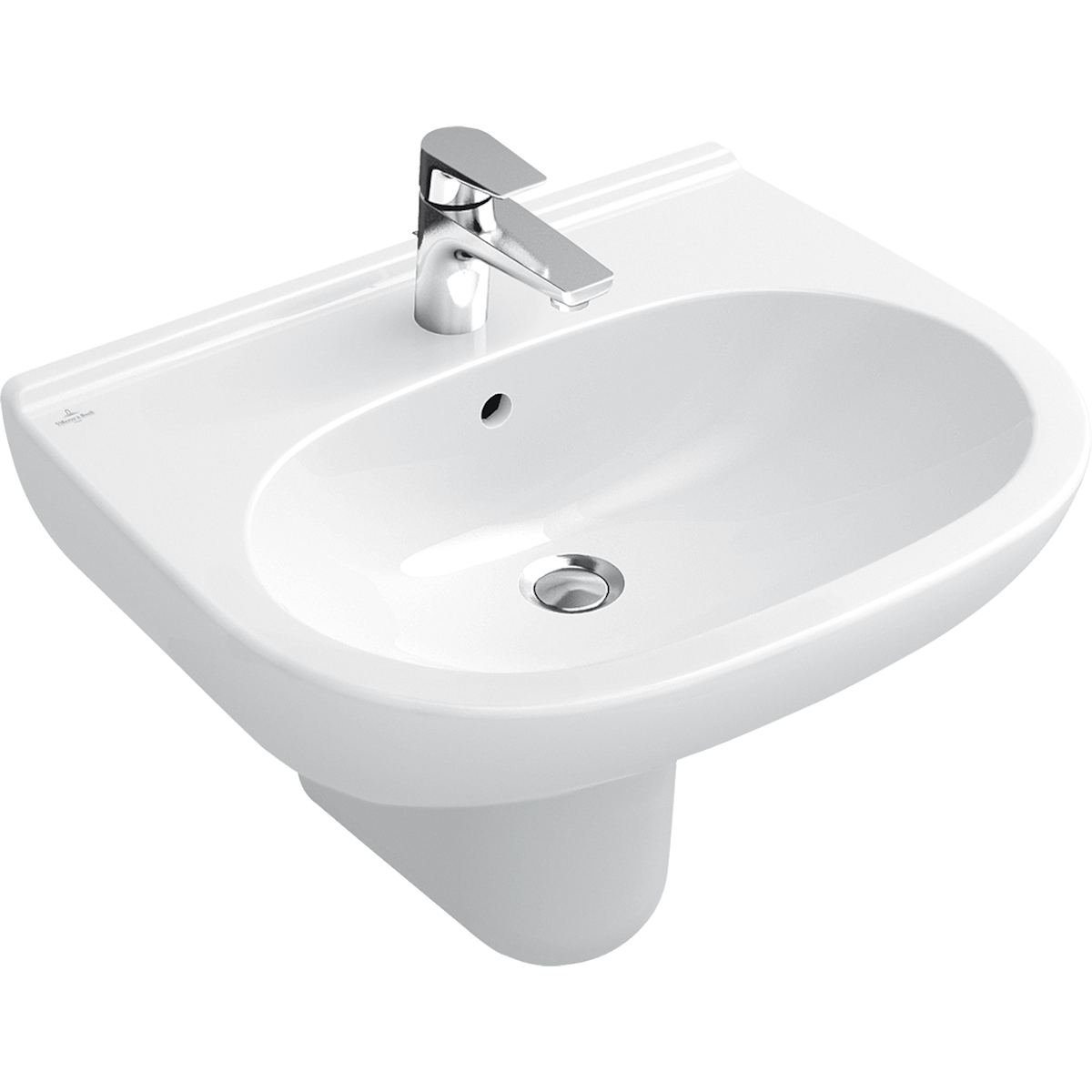 Umivalniki 51606001 Villeroy & Boch O.Novo 60 x 49 cm keramični umivalnik z odprtino za armaturo | KOPALNICA-ONLINE.SI