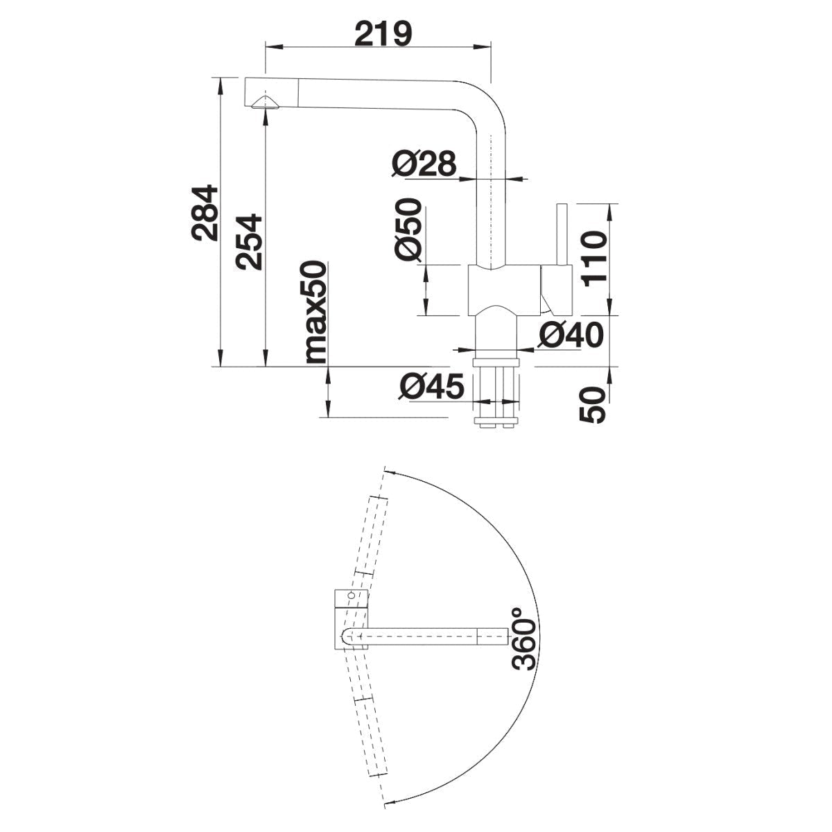 Kuhinjska armatura 516699 Blanco Linus vrtljiva kuhinjska armatura | KOPALNICA-ONLINE.SI