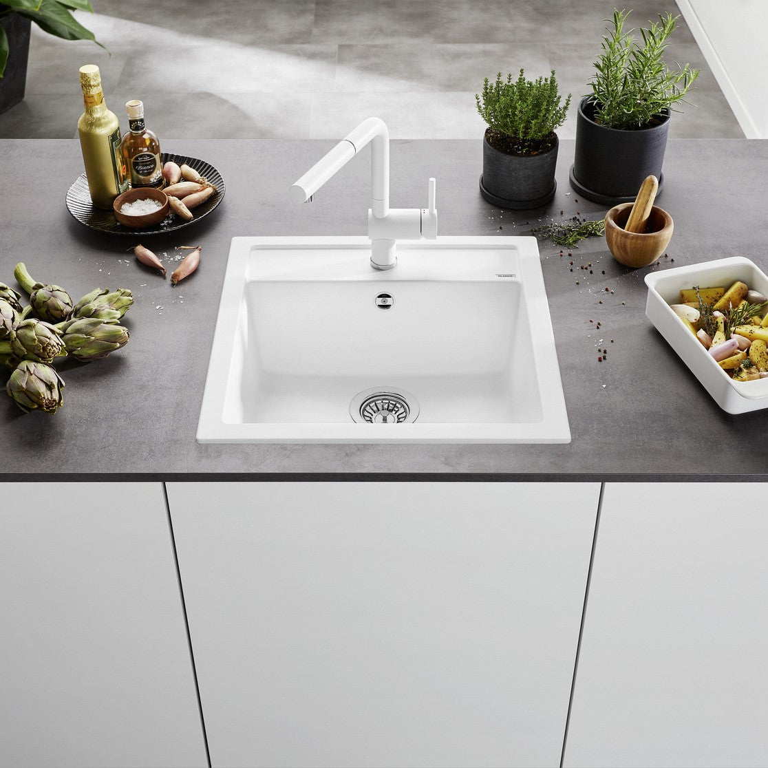 Pomivalno korito 518524 Blanco Dalago 5 pomivalno korito iz umetnega kamna | KOPALNICA-ONLINE.SI