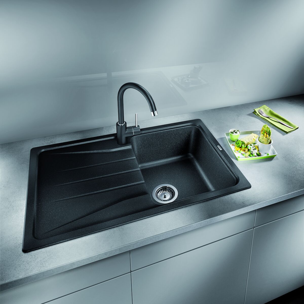 Pomivalno korito 519663 Blanco Sona 45 S pomivalno korito iz umetnega kamna | KOPALNICA-ONLINE.SI