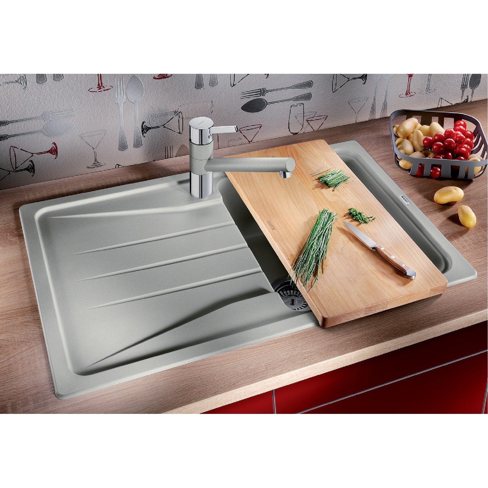 Pomivalno korito 519664 Blanco Sona 45 S pomivalno korito iz umetnega kamna | KOPALNICA-ONLINE.SI