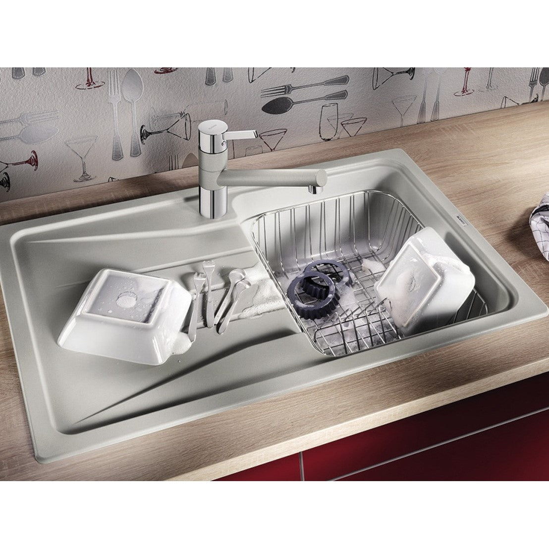 Pomivalno korito 519664 Blanco Sona 45 S pomivalno korito iz umetnega kamna | KOPALNICA-ONLINE.SI