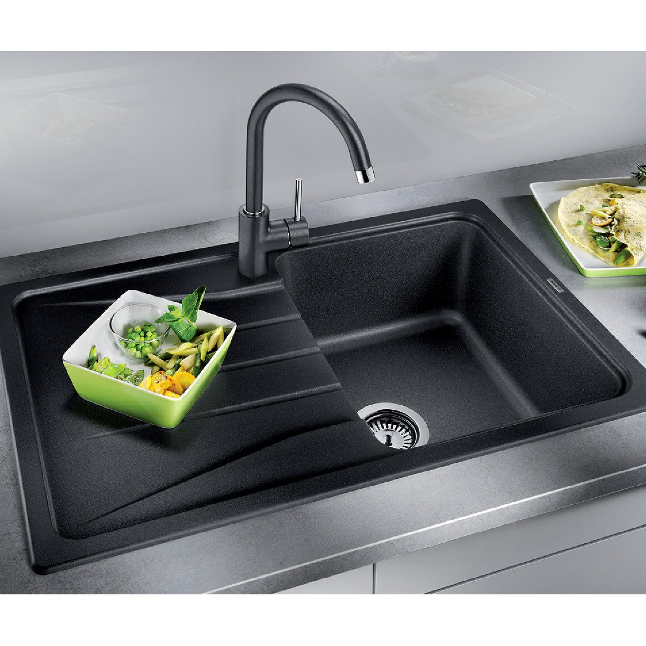 Pomivalno korito 519666 Blanco Sona 45 S pomivalno korito iz umetnega kamna | KOPALNICA-ONLINE.SI