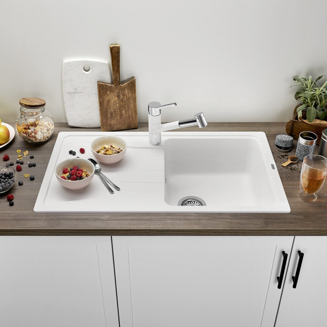 Pomivalno korito 519675 Blanco Sona 5 S pomivalno korito iz umetnega kamna | KOPALNICA-ONLINE.SI