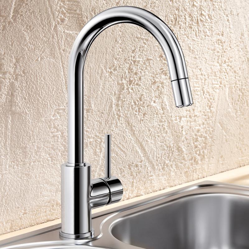 Kuhinjska armatura 521454 Blanco Mida-S vrtljiva izvlečna kuhinjska armatura | KOPALNICA-ONLINE.SI