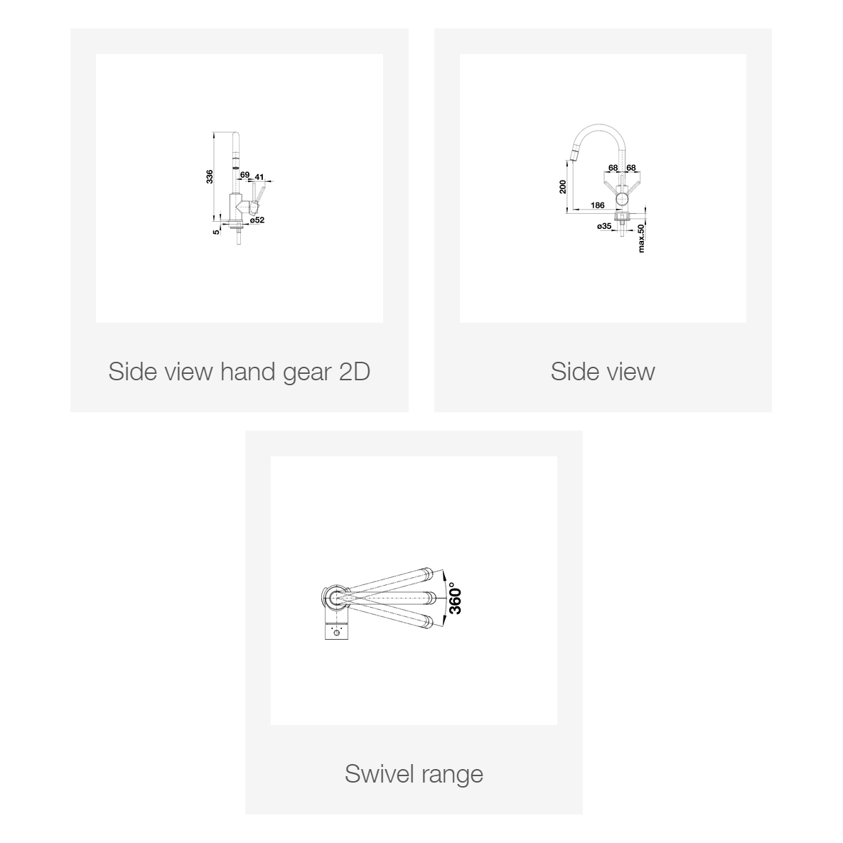 Kuhinjska armatura 521458 Blanco Mida-S vrtljiva izvlečna kuhinjska armatura | KOPALNICA-ONLINE.SI