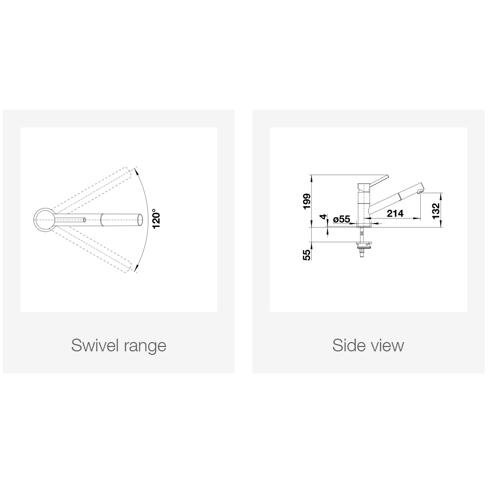 Kuhinjska armatura 525043 Blanco Kano-S vrtljiva izvlečna kuhinjska armatura | KOPALNICA-ONLINE.SI