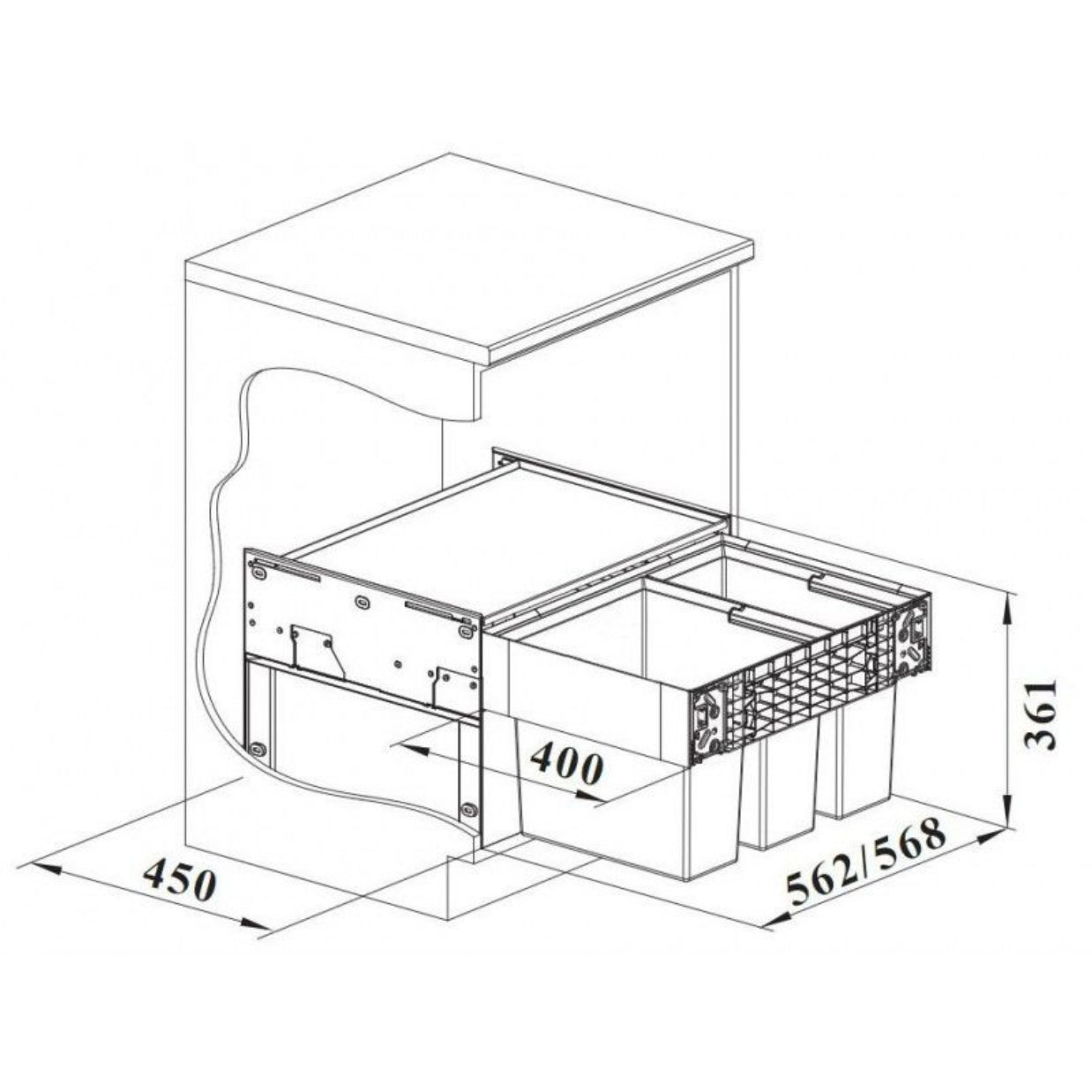Sorterji odpadkov 526203 Blanco Select II 60/2, 30l + 19l sorter odpadkov | KOPALNICA-ONLINE.SI