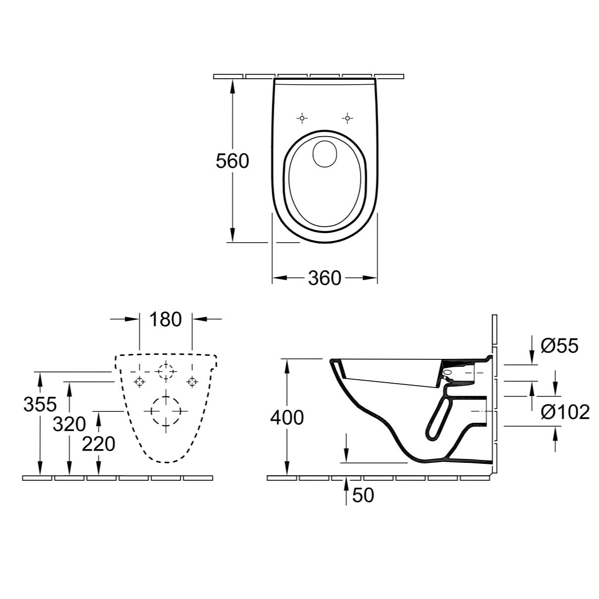 WC školjke 56601001 Villeroy & Boch O.Novo viseča WC školjka | KOPALNICA-ONLINE.SI