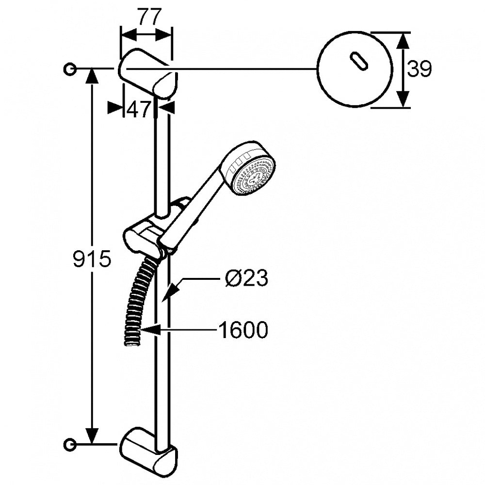 Tuš sistemi 6084086-00 Kludi Zenta tuš set brez armature | KOPALNICA-ONLINE.SI
