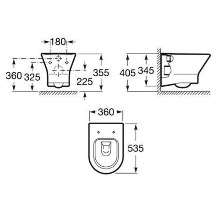 WC školjke 7.3466.4.000.0 Roca Nexo viseča WC školjka | KOPALNICA-ONLINE.SI