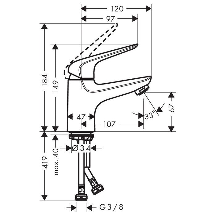 Armature 71024000 Hansgrohe Novus 70 LowFlow armatura za umivalnik | KOPALNICA-ONLINE.SI