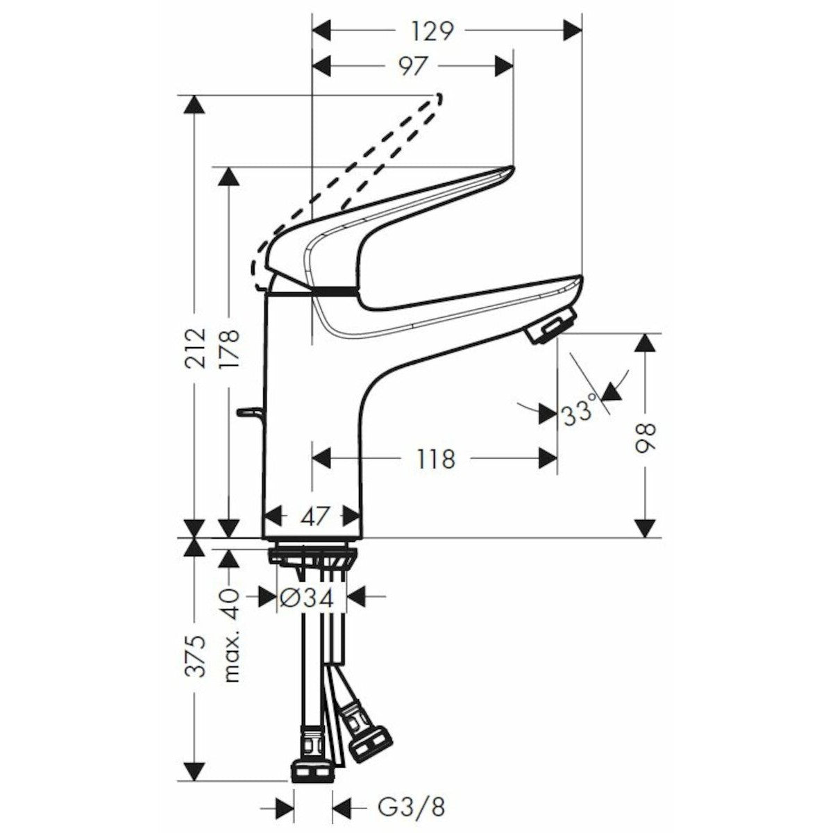 Armature 71030000 Hansgrohe Novus 100 armatura za umivalnik | KOPALNICA-ONLINE.SI