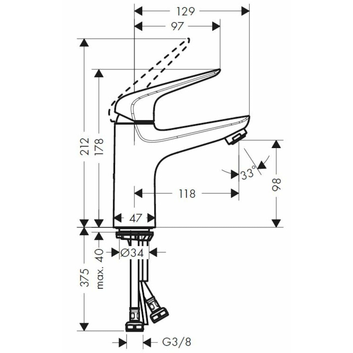 Armature 71031000 Hansgrohe Novus 100 armatura za umivalnik | KOPALNICA-ONLINE.SI