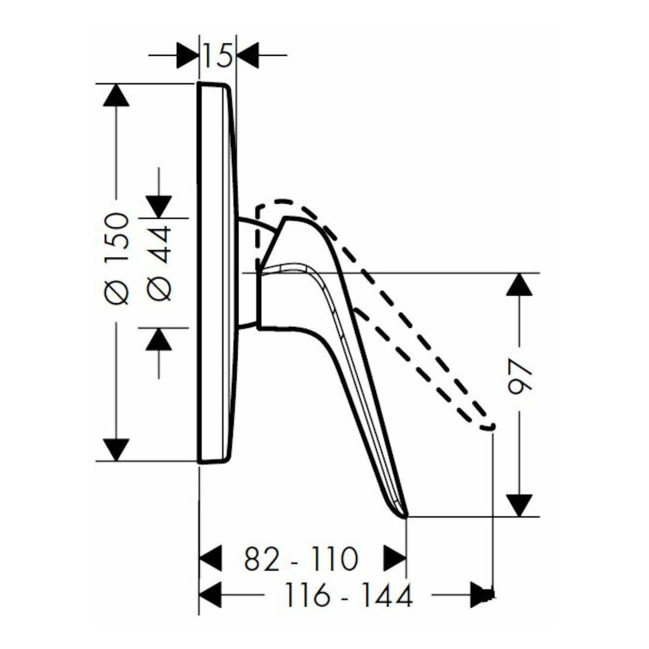 Armature 71065000 Hansgrohe Novus pokrivna plošča | KOPALNICA-ONLINE.SI