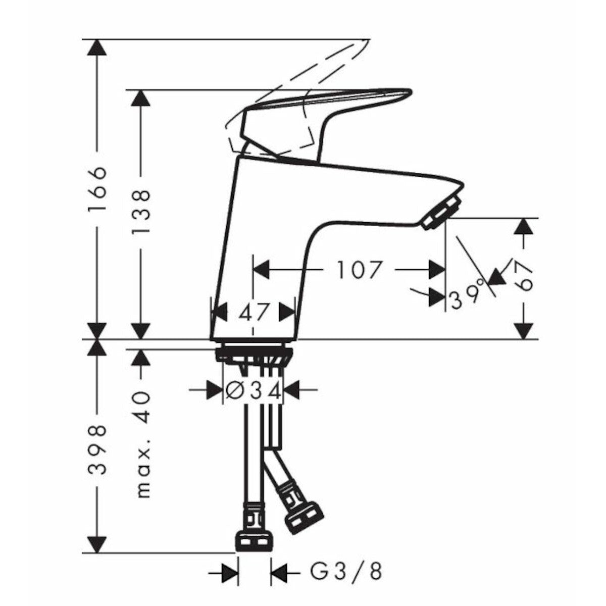 Armature 71071000 Hansgrohe Logis 70 armatura za umivalnik | KOPALNICA-ONLINE.SI