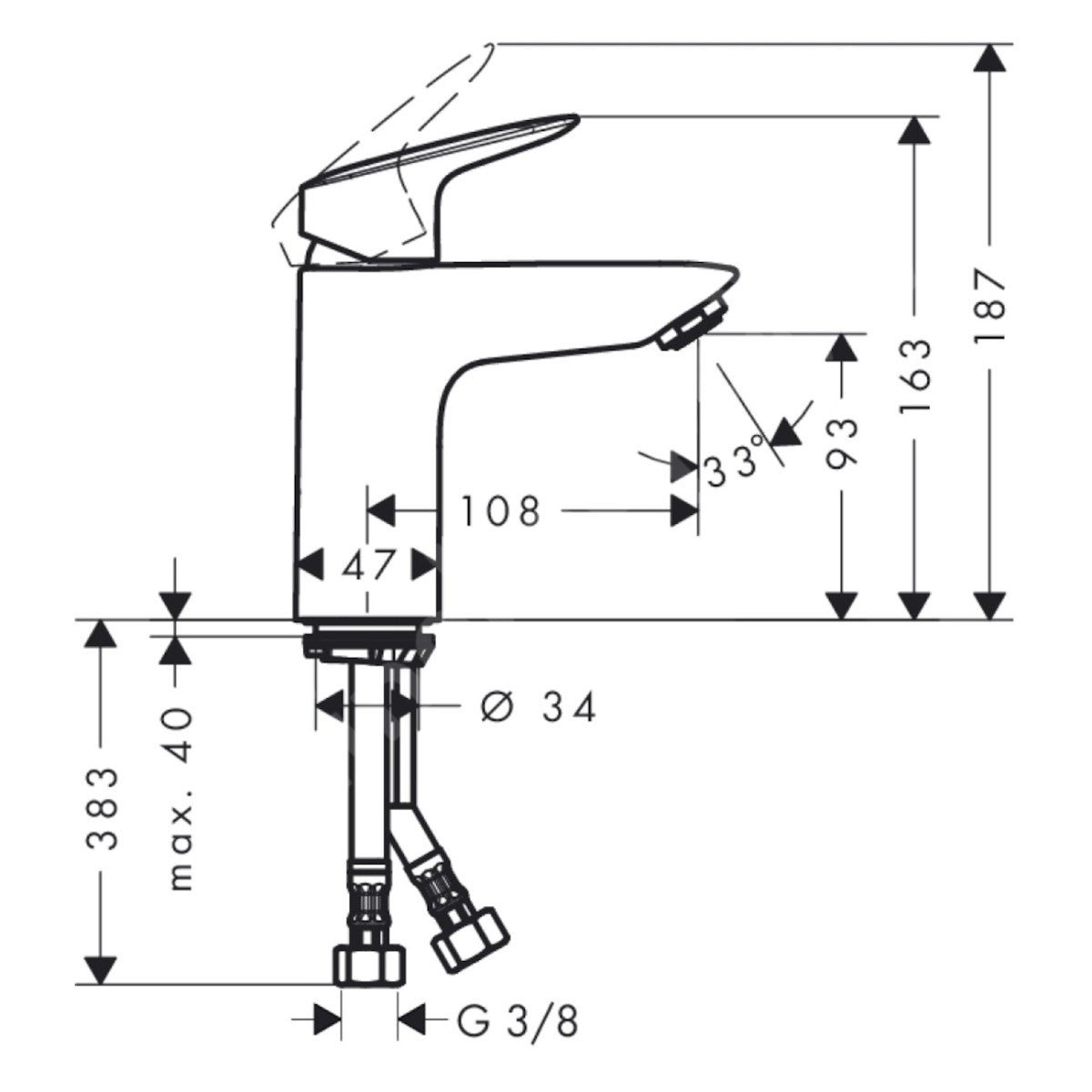 Armature 71101000 Hansgrohe Logis 100 armatura za umivalnik | KOPALNICA-ONLINE.SI