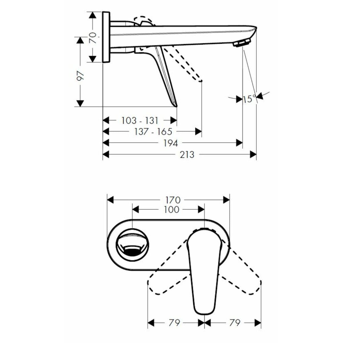 Armature 71127000 Hansgrohe Novus podometna armatura za umivalnik | KOPALNICA-ONLINE.SI