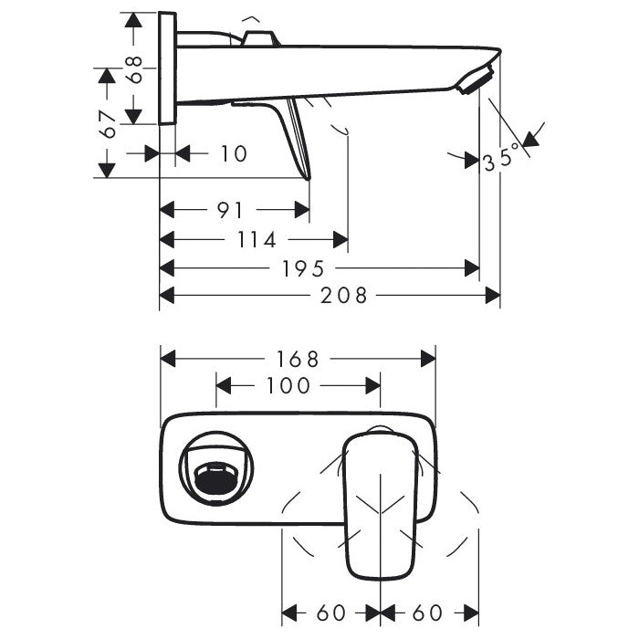 Armature 71220000 Hansgrohe Logis podometna armatura za umivalnik | KOPALNICA-ONLINE.SI