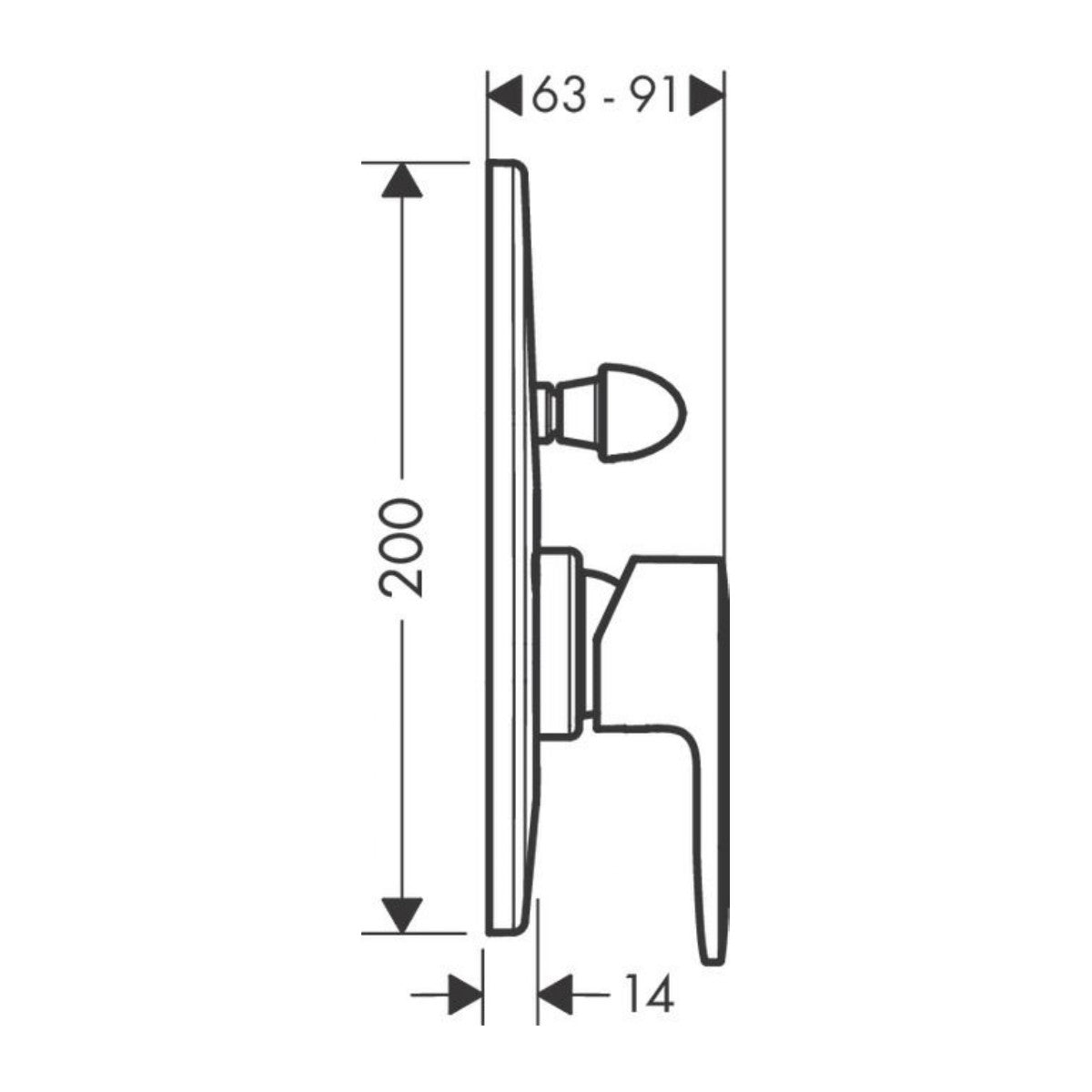 Armature 71449670 Hansgrohe Vernis Blend pokrivna plošča črna | KOPALNICA-ONLINE.SI