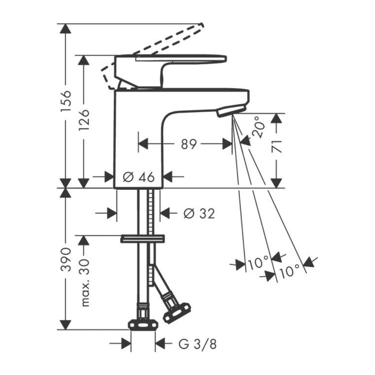 Armature 71558670 Hansgrohe Vernis Blend 70 armatura za umivalnik | KOPALNICA-ONLINE.SI