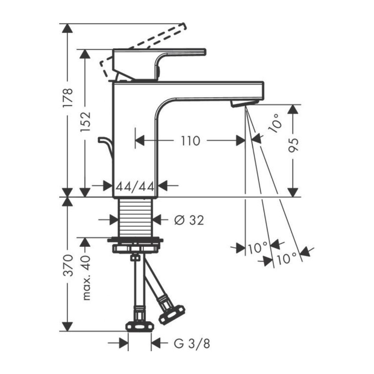 Armature 71561670 Hansgrohe Vernis Shape 100 armatura za umivalnik | KOPALNICA-ONLINE.SI