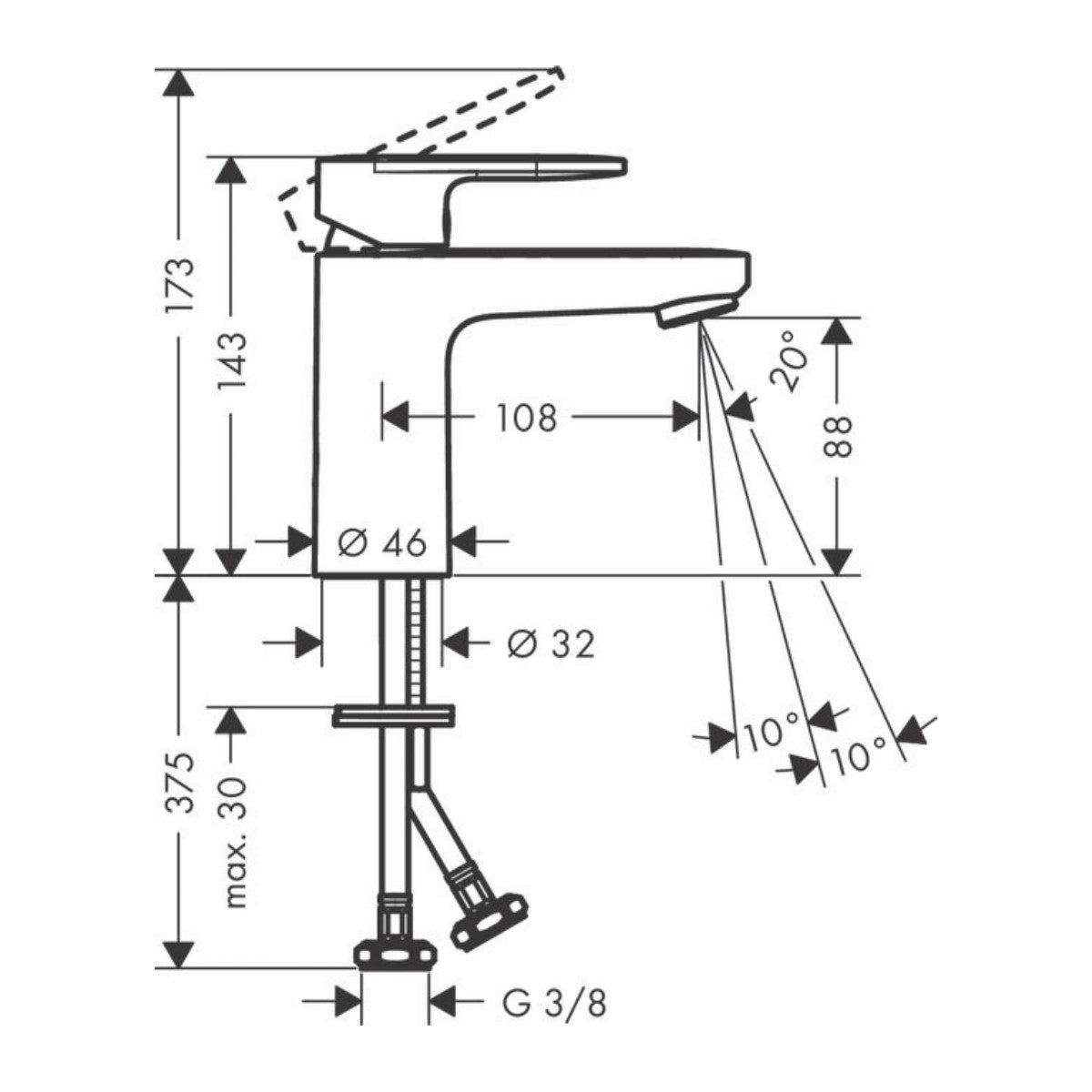 Armature 71580670 Hansgrohe Vernis Blend 100 armatura za umivalnik | KOPALNICA-ONLINE.SI