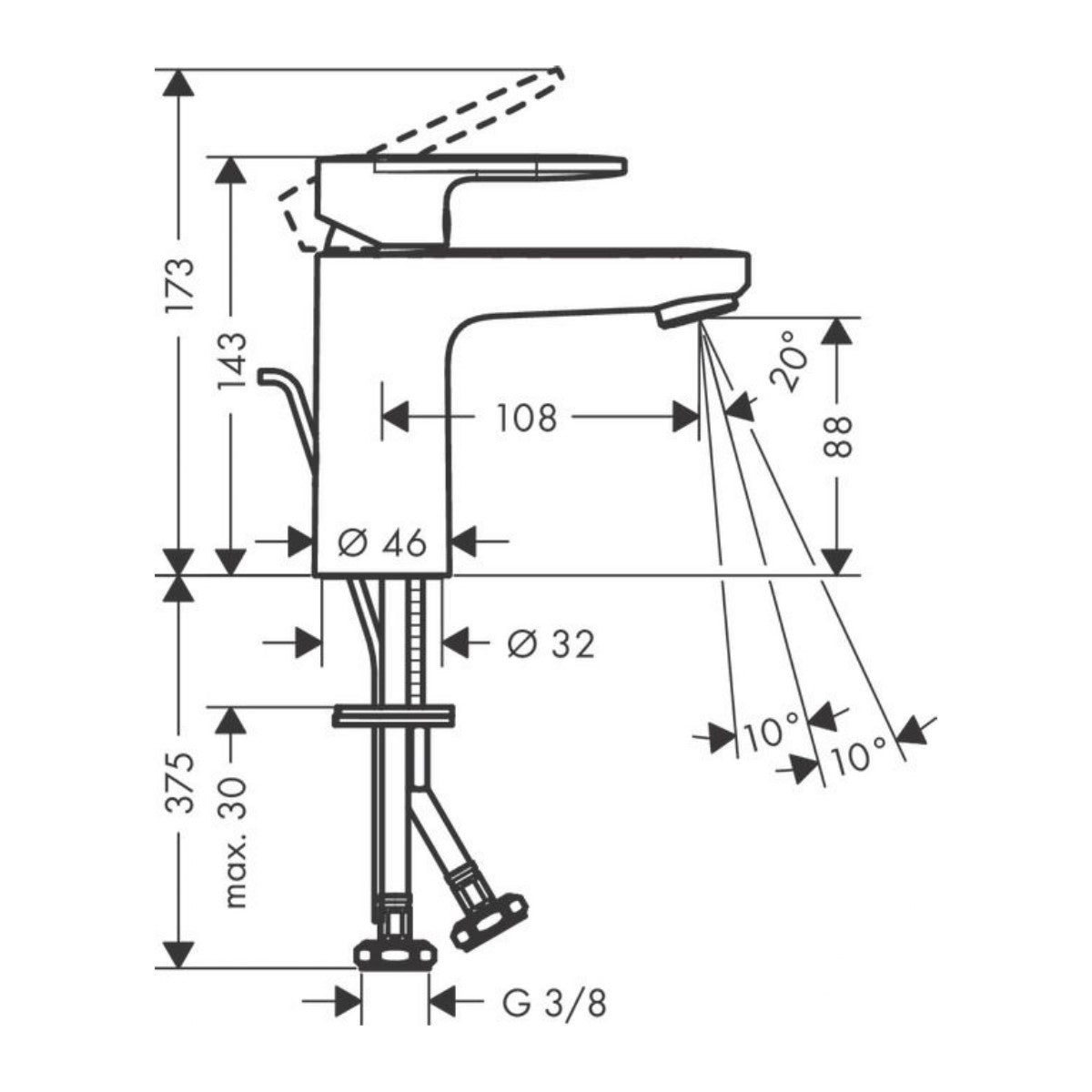 Armature 71585000 Hansgrohe Vernis Blend 100 CoolStart armatura za umivalnik | KOPALNICA-ONLINE.SI