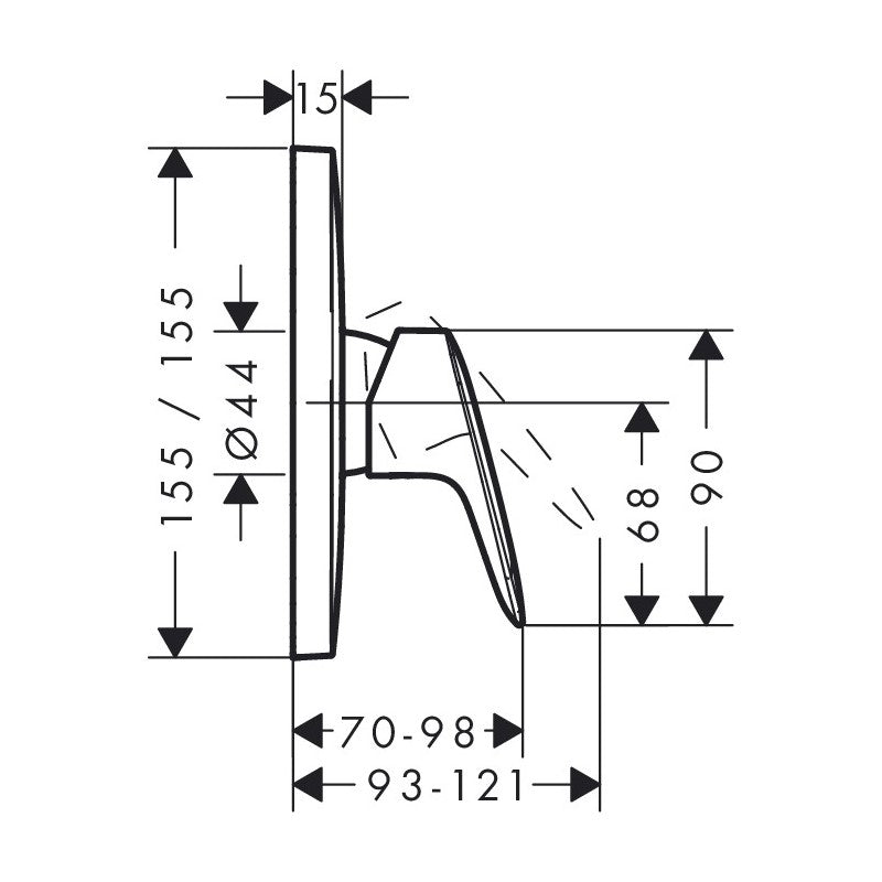 Armature 71605000 Hansgrohe Logis pokrivna plošča | KOPALNICA-ONLINE.SI