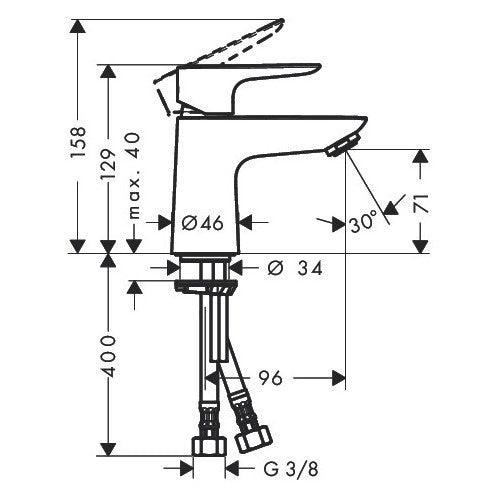 Armature 71701000 Hansgrohe Talis E 80 Click-Clack armatura za umivalnik | KOPALNICA-ONLINE.SI