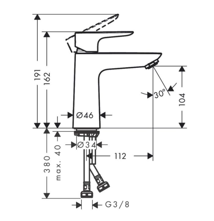Armature 71712990 Hansgrohe Talis E 110 armatura za umivalnik zlata | KOPALNICA-ONLINE.SI