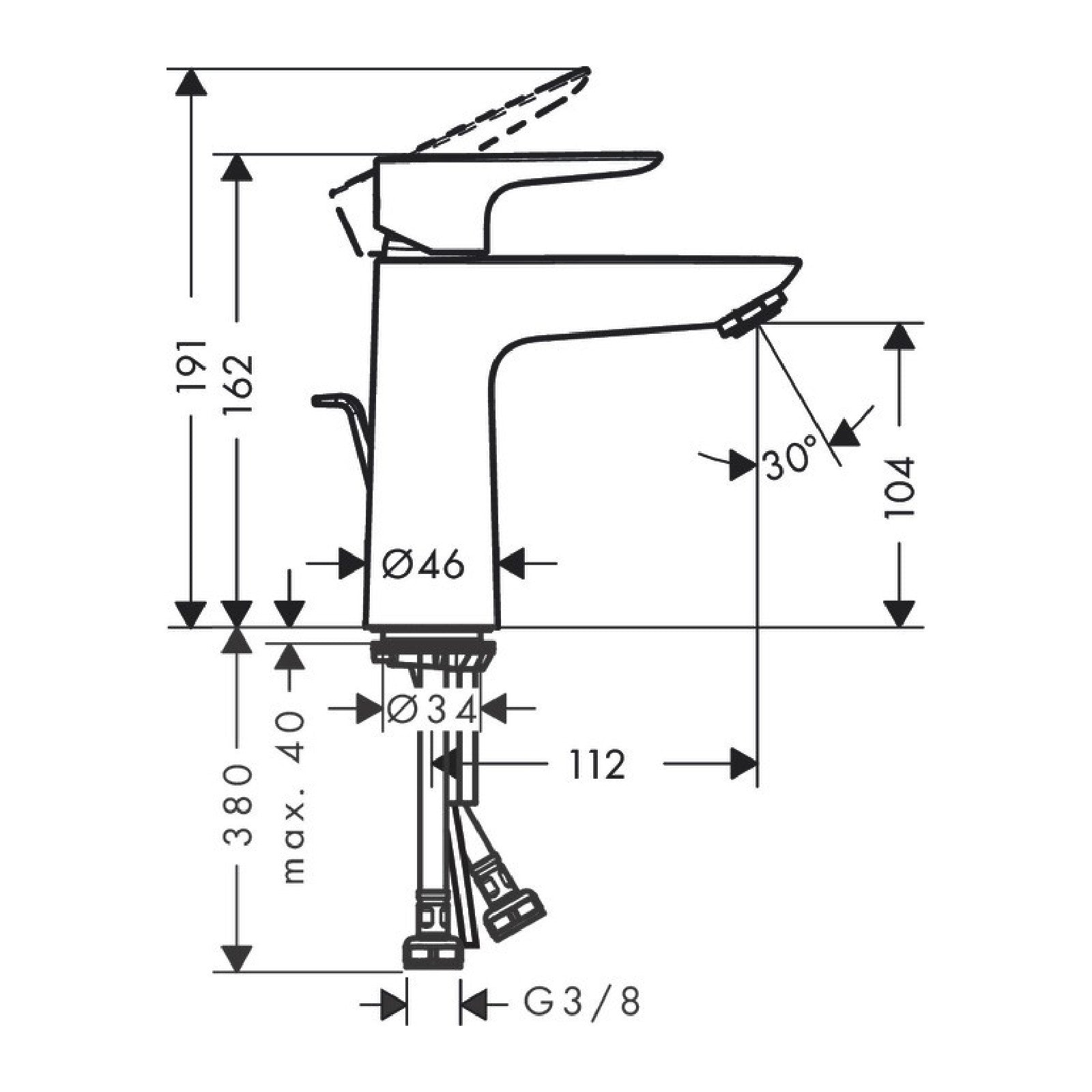 Armature 71713670 Hansgrohe Talis E 110 armatura za umivalnik črna | KOPALNICA-ONLINE.SI