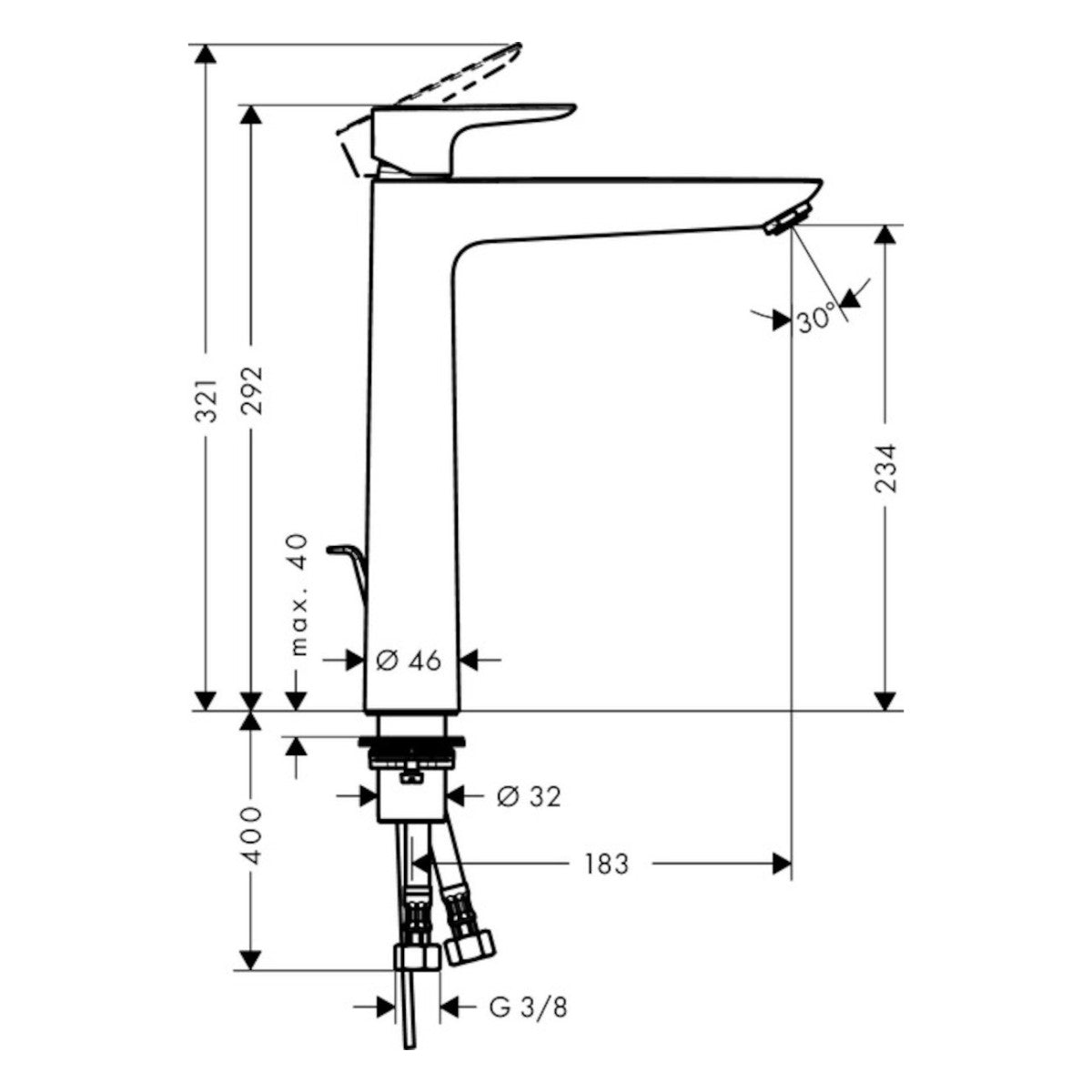 Armature 71716000 Hansgrohe Talis E 240 visoka armatura za umivalnik | KOPALNICA-ONLINE.SI