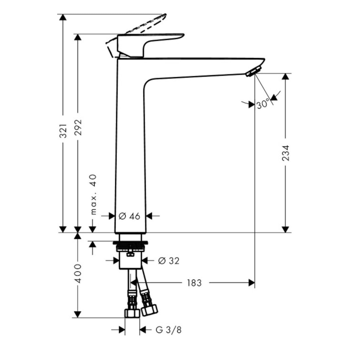 Armature 71717000 Hansgrohe Talis E 240 visoka armatura za umivalnik | KOPALNICA-ONLINE.SI