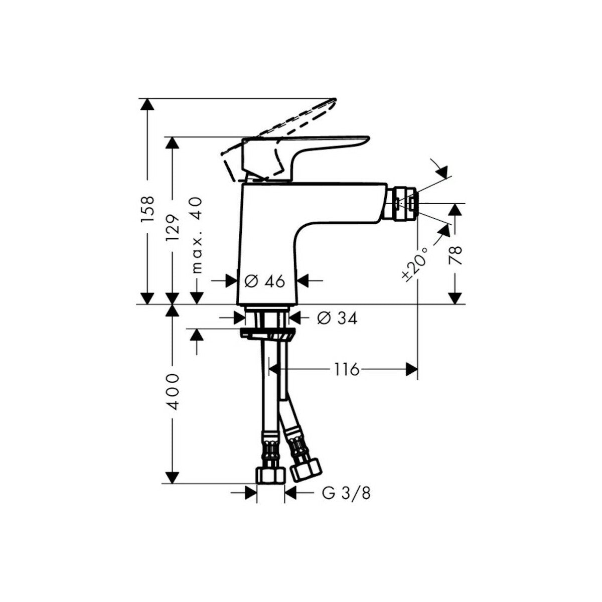 Armature 71721000 Hansgrohe Talis E armatura za bide | KOPALNICA-ONLINE.SI