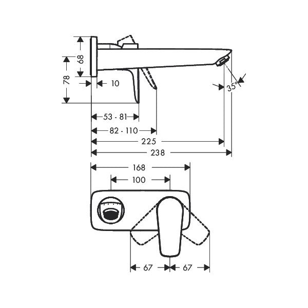 Armature 71734000 Hansgrohe Talis E podometna armatura za umivalnik | KOPALNICA-ONLINE.SI