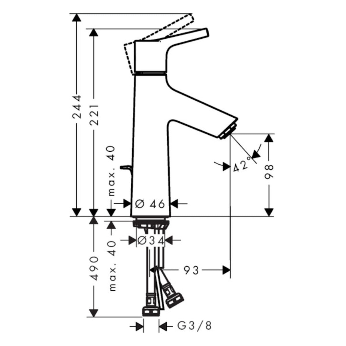 Armature 72020000 Hansgrohe Talis S 100 armatura za umivalnik | KOPALNICA-ONLINE.SI