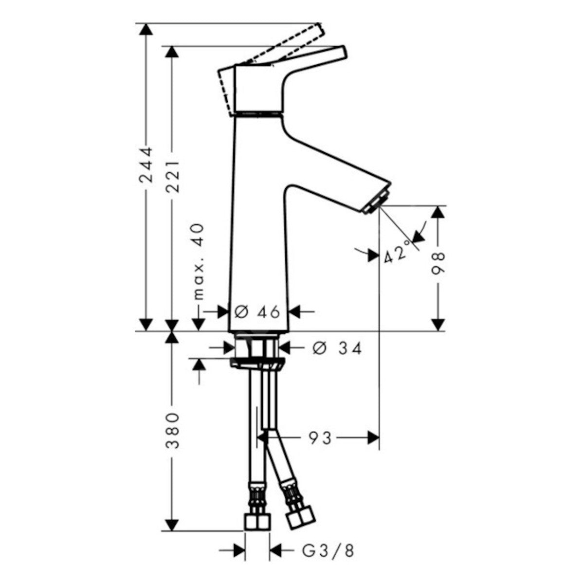 Armature 72021000 Hansgrohe Talis S 100 armatura za umivalnik | KOPALNICA-ONLINE.SI