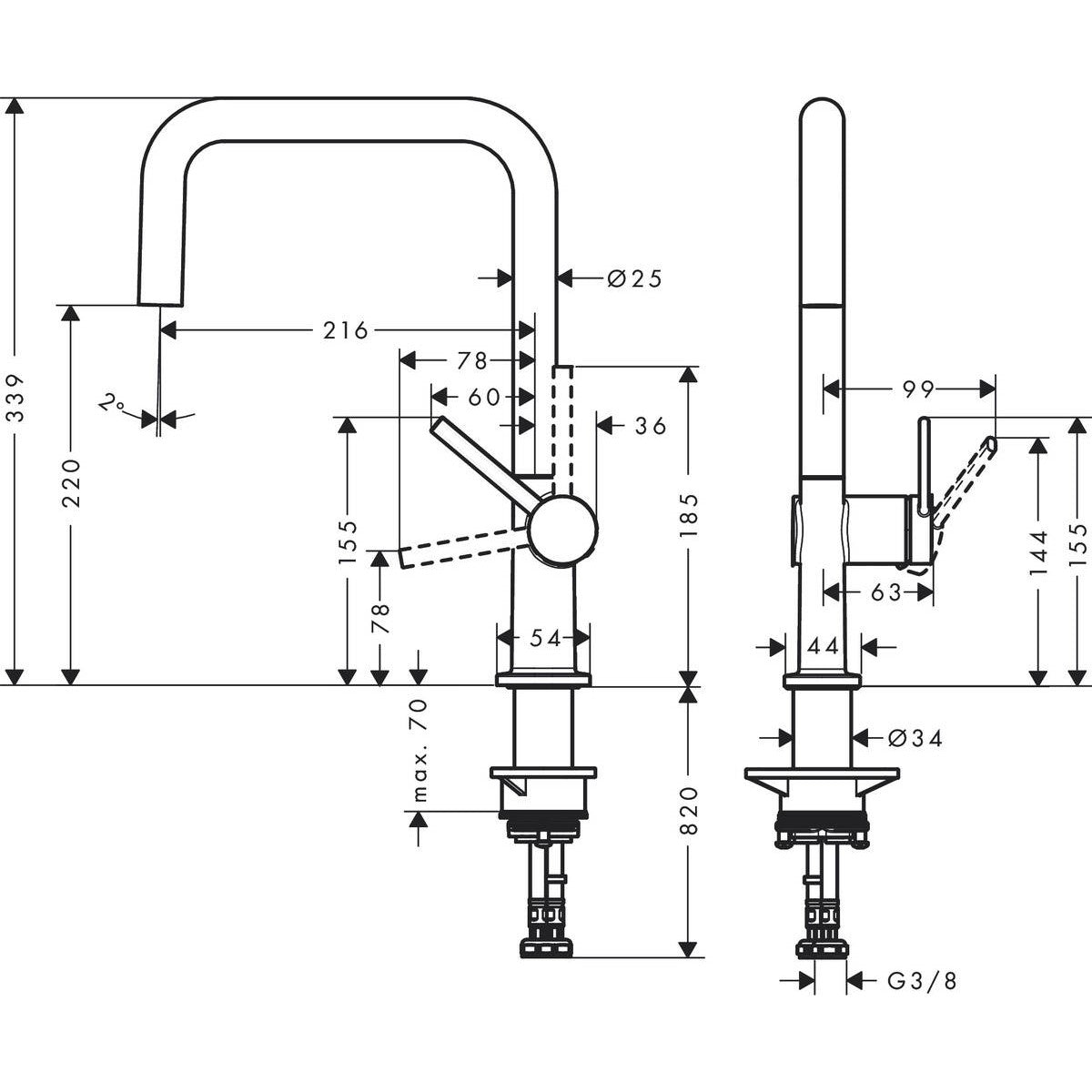 Kuhinjska armatura 72806670 Hansgrohe Talis M54 vrtljiva kuhinjska armatura | KOPALNICA-ONLINE.SI