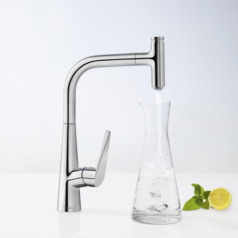 Kuhinjska armatura 72821000 Hansgrohe Talis Select M51 vrtljiva izvlečna kuhinjska armatura z gumbom | KOPALNICA-ONLINE.SI