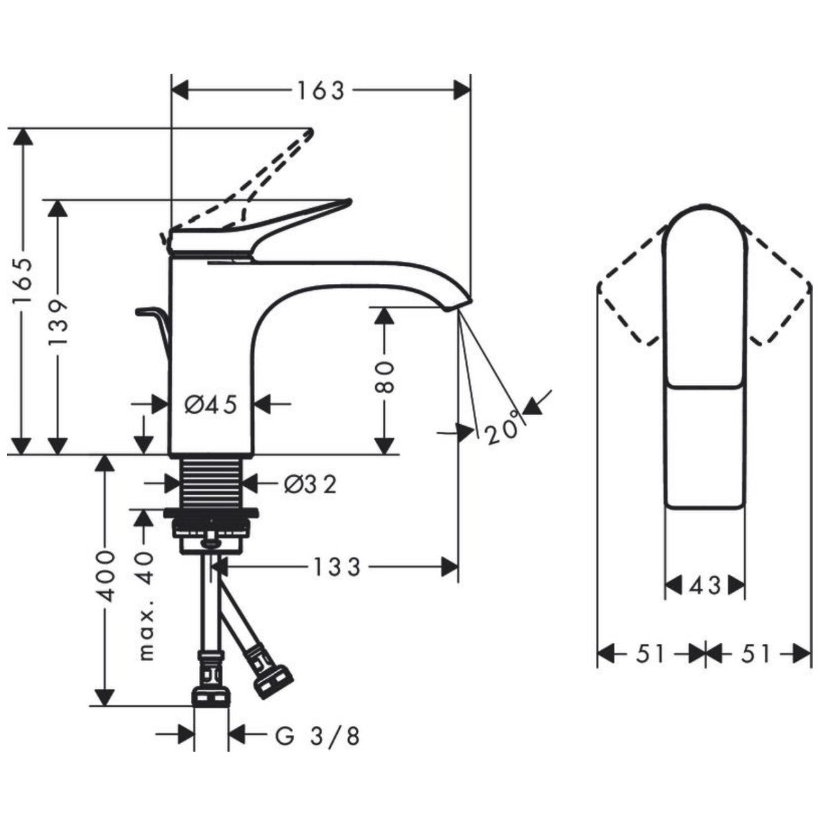 Armature 75010000 Hansgrohe Vivenis 80 armatura za umivalnik | KOPALNICA-ONLINE.SI