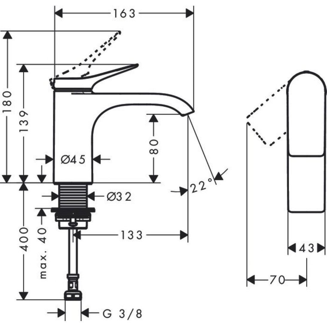 Armature 75013670 Hansgrohe Vivenis 80 armatura za umivalnik | KOPALNICA-ONLINE.SI