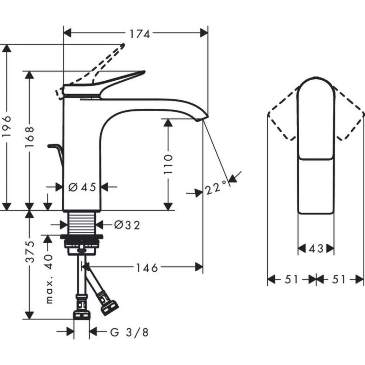 Armature 75020000 Hansgrohe Vivenis 110 armatura za umivalnik | KOPALNICA-ONLINE.SI