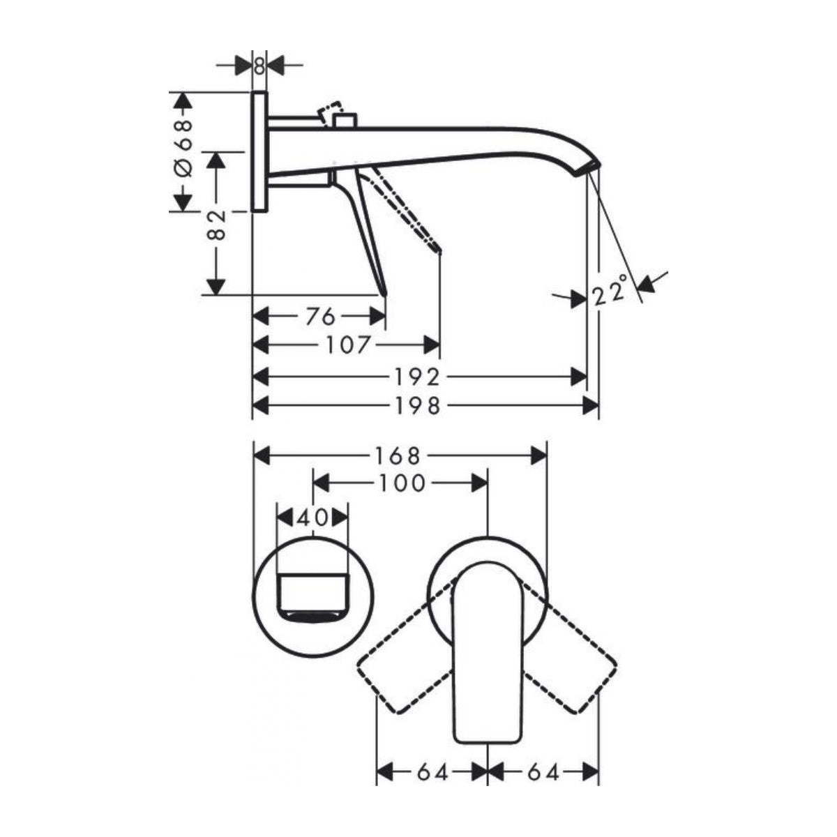 Armature 75050670 Hansgrohe Vivenis podometna armatura za umivalnik črna | KOPALNICA-ONLINE.SI