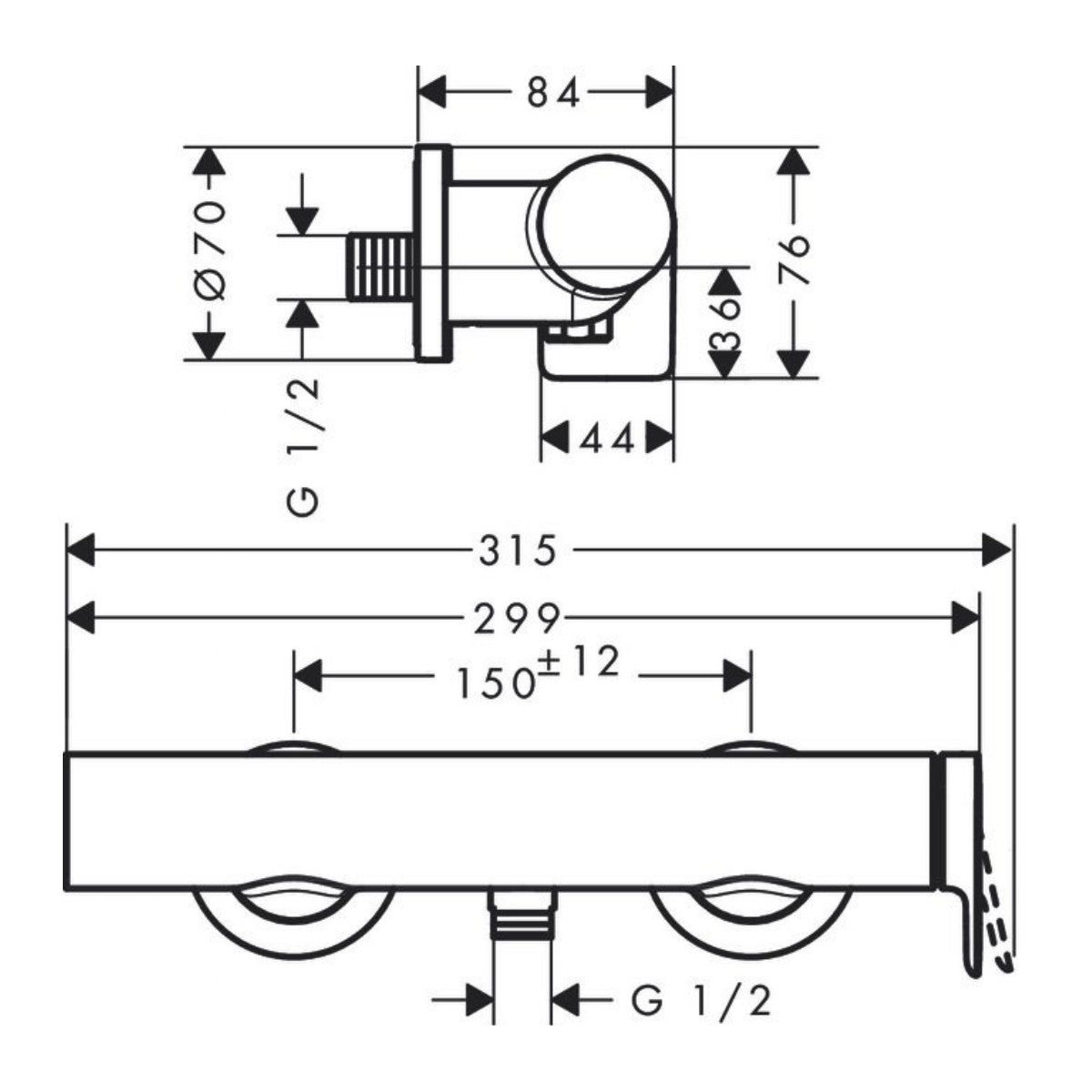 Armature 75620000 Hansgrohe Vivenis stenska armatura za tuš | KOPALNICA-ONLINE.SI
