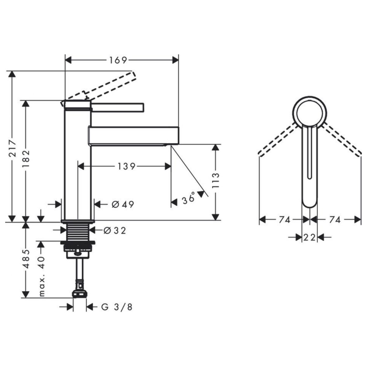 Armature 76023670 Hansgrohe Finoris 110 Click-Clack armatura za umivalnik | KOPALNICA-ONLINE.SI